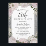 Sparkle Roze Zilveren Bloem 18e Verjaardag Kaart<br><div class="desc">griepvaccinaties in de Little Bayleigh Store. We hebben illustraties gebruikt van: www.createthecut.com</div>