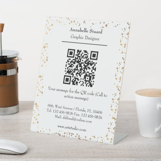 Sparkle Scan QR-code naar bedrijf Reclamebord Met Voetstuk (Insitu)