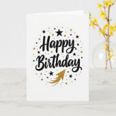 Sparkle Script Verjaardagskaart Kaart (Gele Bloem)