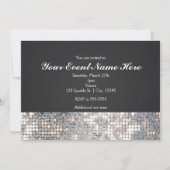 Sparkle Sequins Black Glam Wedding Kaart (Voorkant)