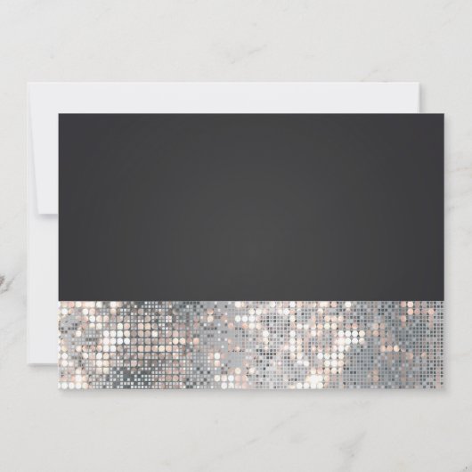 Sparkle Sequins Black Glam Wedding Kaart (Achterkant)