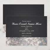 Sparkle Sequins Black Glam Wedding Kaart (Voorkant / Achterkant)
