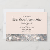 Sparkle Sequins Glamour Wedding Invitation Kaart (Voorkant)