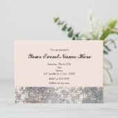 Sparkle Sequins Glamour Wedding Invitation Kaart (Staand voorkant)