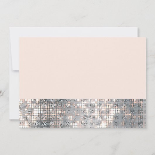 Sparkle Sequins Glamour Wedding Invitation Kaart (Achterkant)