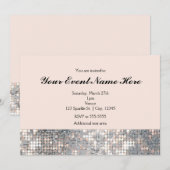Sparkle Sequins Glamour Wedding Invitation Kaart (Voorkant / Achterkant)