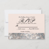 Sparkle Sequins Glamour Wedding RSVP Kaart (Voorkant)