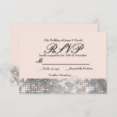 Sparkle Sequins Glamour Wedding RSVP Kaart (Voorkant / Achterkant)