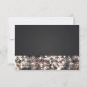 Sparkle Sequins Glamour Zwart Bruiloft RSVP Kaart (Achterkant)