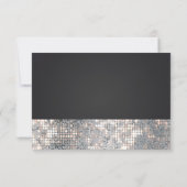 Sparkle Sequins Glamour Zwart Bruiloft RSVP Kaart (Achterkant)