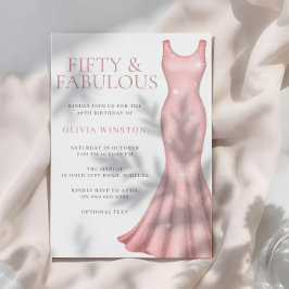 Sparkle Shimmer Jurk 50ste Verjaardagsfeest Kaart