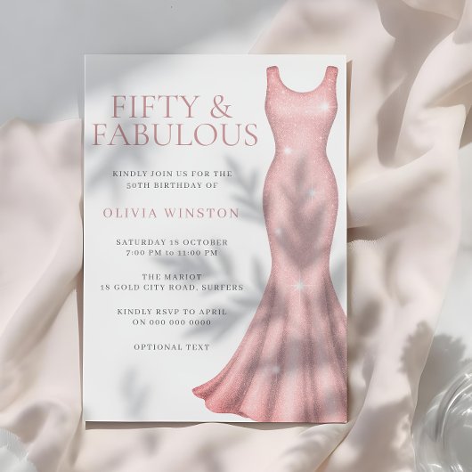 Sparkle Shimmer Jurk 50ste Verjaardagsfeest Kaart