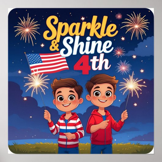 Sparkle & Shine 4e feestelijke Poster Print (Voorkant)