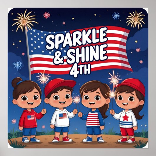 Sparkle & Shine 4e Patriottische Kinder Poster Pri (Voorkant)