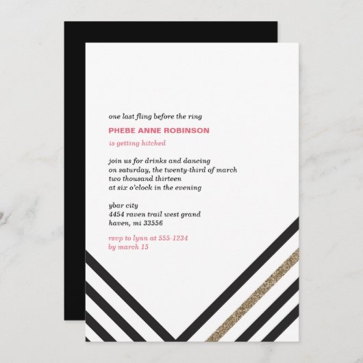 Sparkle & Shine - Bachelorette Party Kaart (Voorkant / Achterkant)