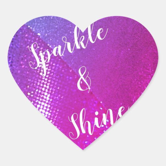Sparkle & Shine Custom Paarse Hart Sticker (Voorkant)