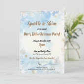 Sparkle Shine Frosty Blue Merry Little Christmas Kaart (Staand voorkant)