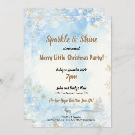 Sparkle Shine Frosty Blue Merry Little Christmas Kaart