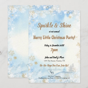 Sparkle Shine Frosty Blue Merry Little Christmas Kaart