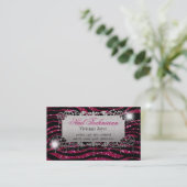 Sparkle & Shine Fuschia & Zebra : Visitekaartjes (Staand voorkant)