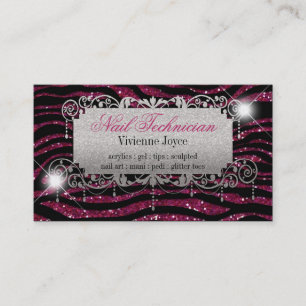 Sparkle & Shine Fuschia & Zebra : Visitekaartjes
