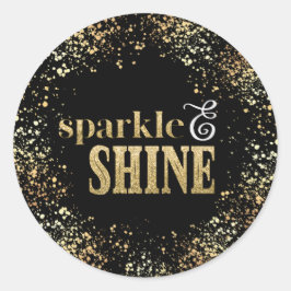Sparkle Shine Gold typografie Confetti Vakantie Ronde Sticker