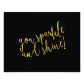 Sparkle Shine Quote Faux Gold Foil Glitter Foto Afdruk (Voorkant)