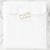 Sparkle Shine Quote Faux Gold Foil Glitter Vierkante Sticker (Tas)