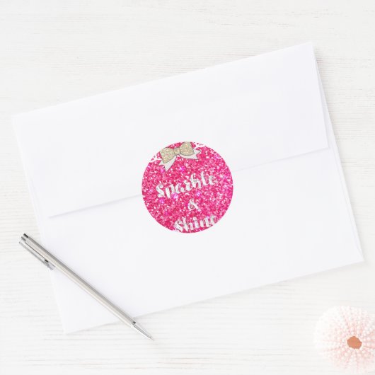 Sparkle & Shine Ronde Sticker (Envelop)