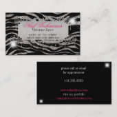 Sparkle & Shine Zebra: Visitekaartjes (Voorkant / Achterkant)
