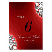 Sparkle Sieraden Rood Trouwmenu+Tafel Kaart (Voorkant)