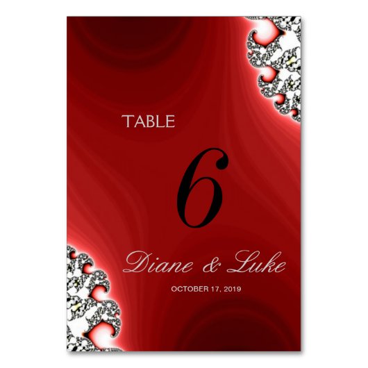 Sparkle Sieraden Rood Trouwmenu+Tafel Kaart (Voorkant)