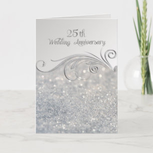 Sparkle Silver 25th Wedding Jubileum Invitation