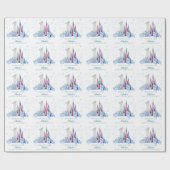 Sparkle Silver Frozen Kingdom Castle 1e verjaardag Cadeaupapier (Vlak)