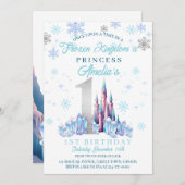 Sparkle Silver Frozen Kingdom Castle 1e verjaardag Kaart (Voorkant / Achterkant)