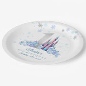 Sparkle Silver Frozen Kingdom Castle 1e verjaardag Papieren Bordje (Gekanteld)