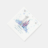 Sparkle Silver Frozen Kingdom Castle 1e verjaardag Servet (Hoek)