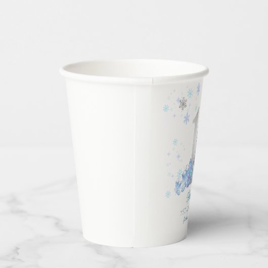 Sparkle Silver Frozen Kingdom Kasteel 1e Verjaarda Papieren Bekers (Rechts)