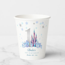 Sparkle Silver Frozen Kingdom Kasteel 1e Verjaarda Papieren Bekers