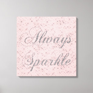 Sparkle Silver Glitter Canvas Afdruk