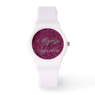 Sparkle Silver Glitter Horloge