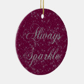 Sparkle Silver Glitter Keramisch Ornament (Rechts)