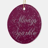 Sparkle Silver Glitter Keramisch Ornament (Links)