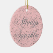 Sparkle Silver Glitter Keramisch Ornament (Rechts)