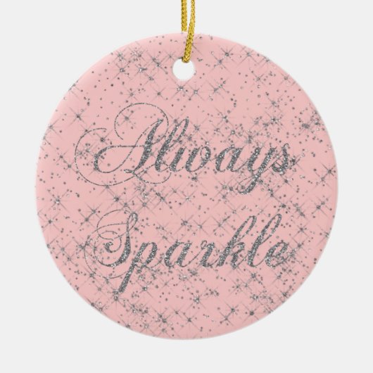 Sparkle Silver Glitter Keramisch Ornament (Voorkant)