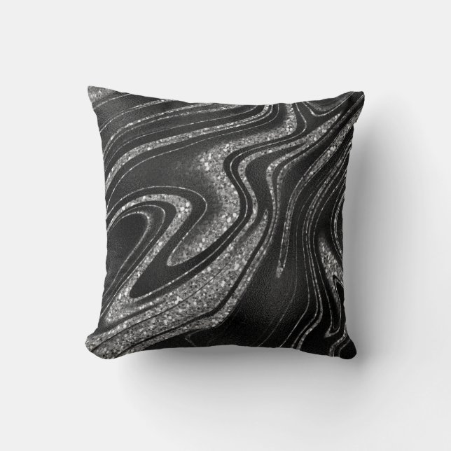 Sparkle Silver Glitter Kussen (Voorkant)