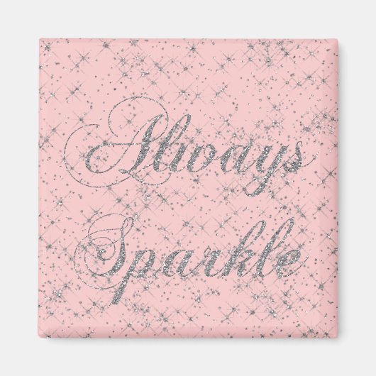 Sparkle Silver Glitter Magneet (Voorkant)