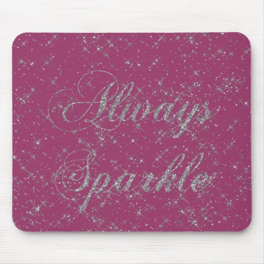 Sparkle Silver Glitter Muismat (Voorkant)