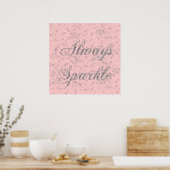 Sparkle Silver Glitter Poster (Keuken)