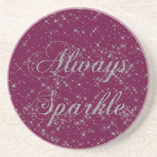 Sparkle Silver Glitter Zandsteen Onderzetter